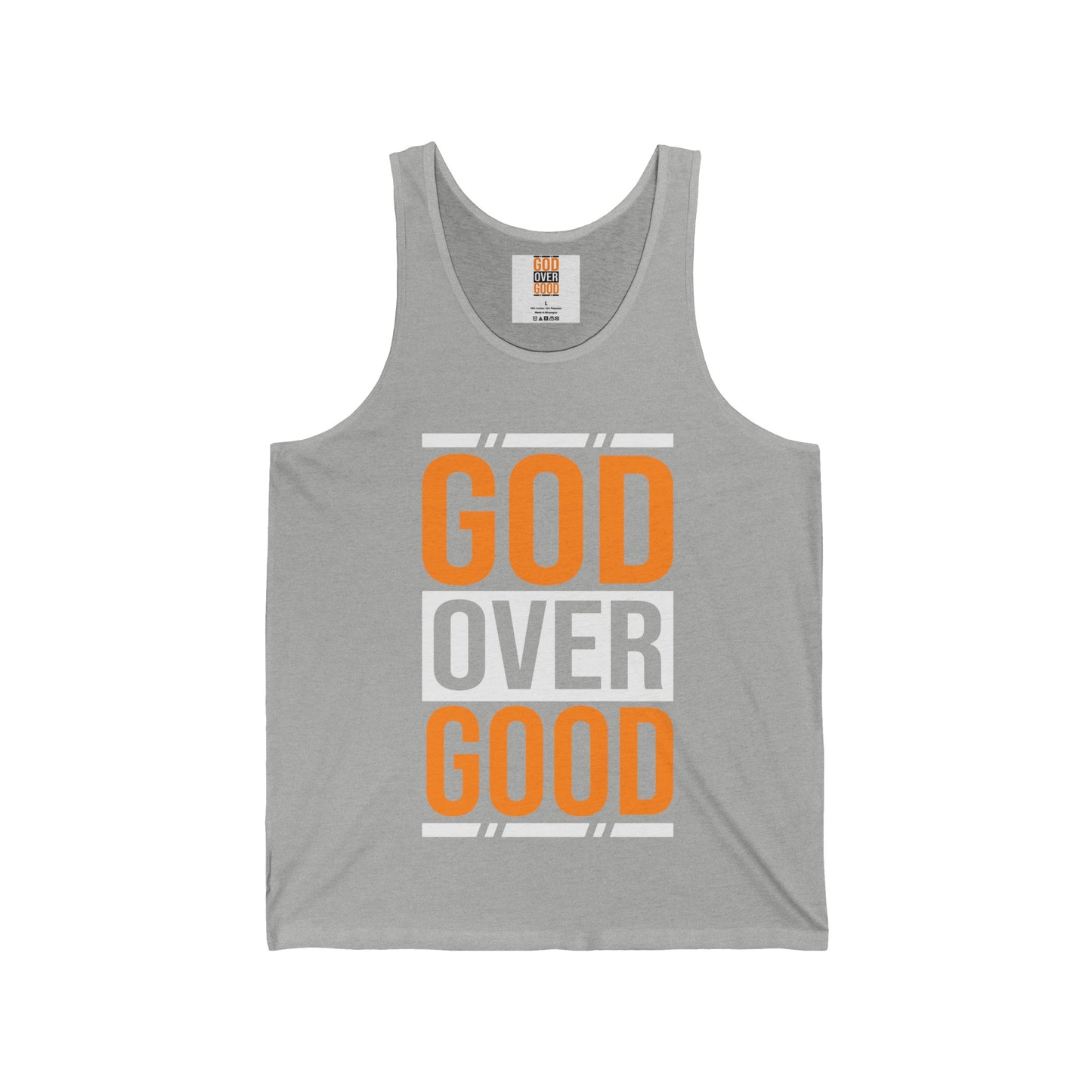 Unisex GOD OVER GOOD Orange Jersey Tank