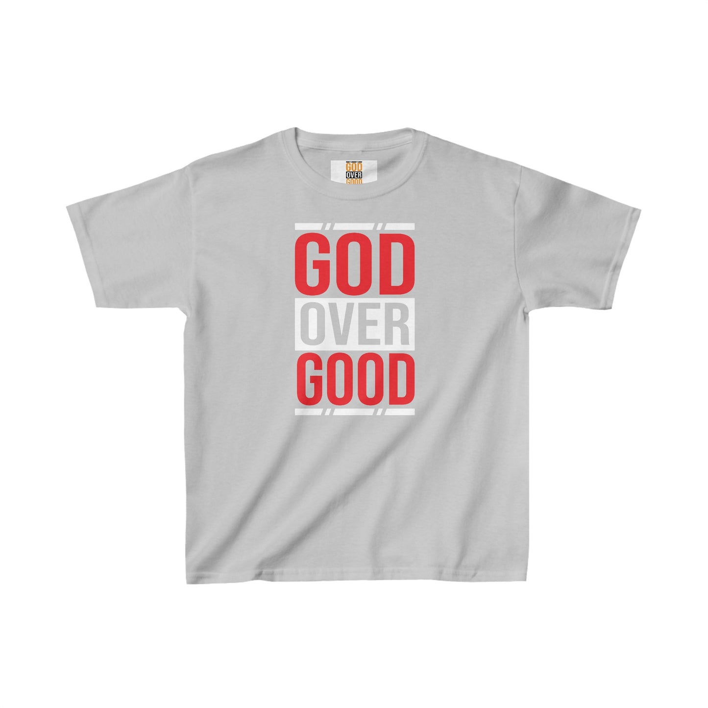 Kids God Over Good Red/White Tee