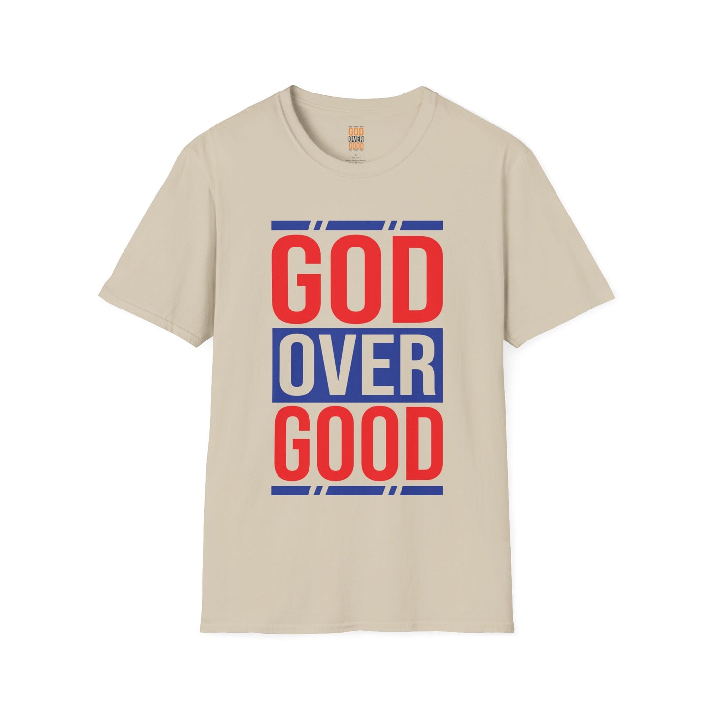 Unisex GOD OVER GOOD Red/Blue (SOFTSTYLE) T-Shirt