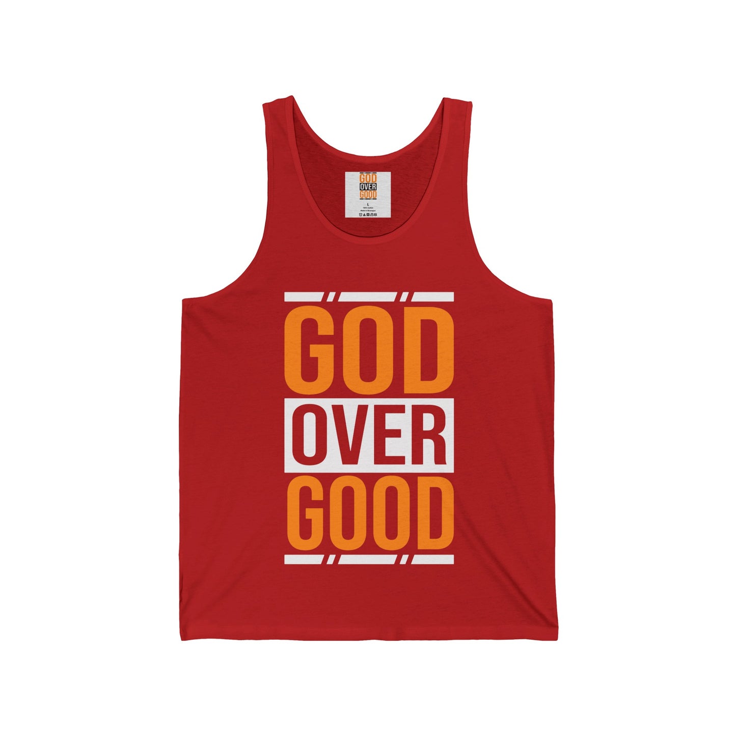 Unisex GOD OVER GOOD Orange Jersey Tank