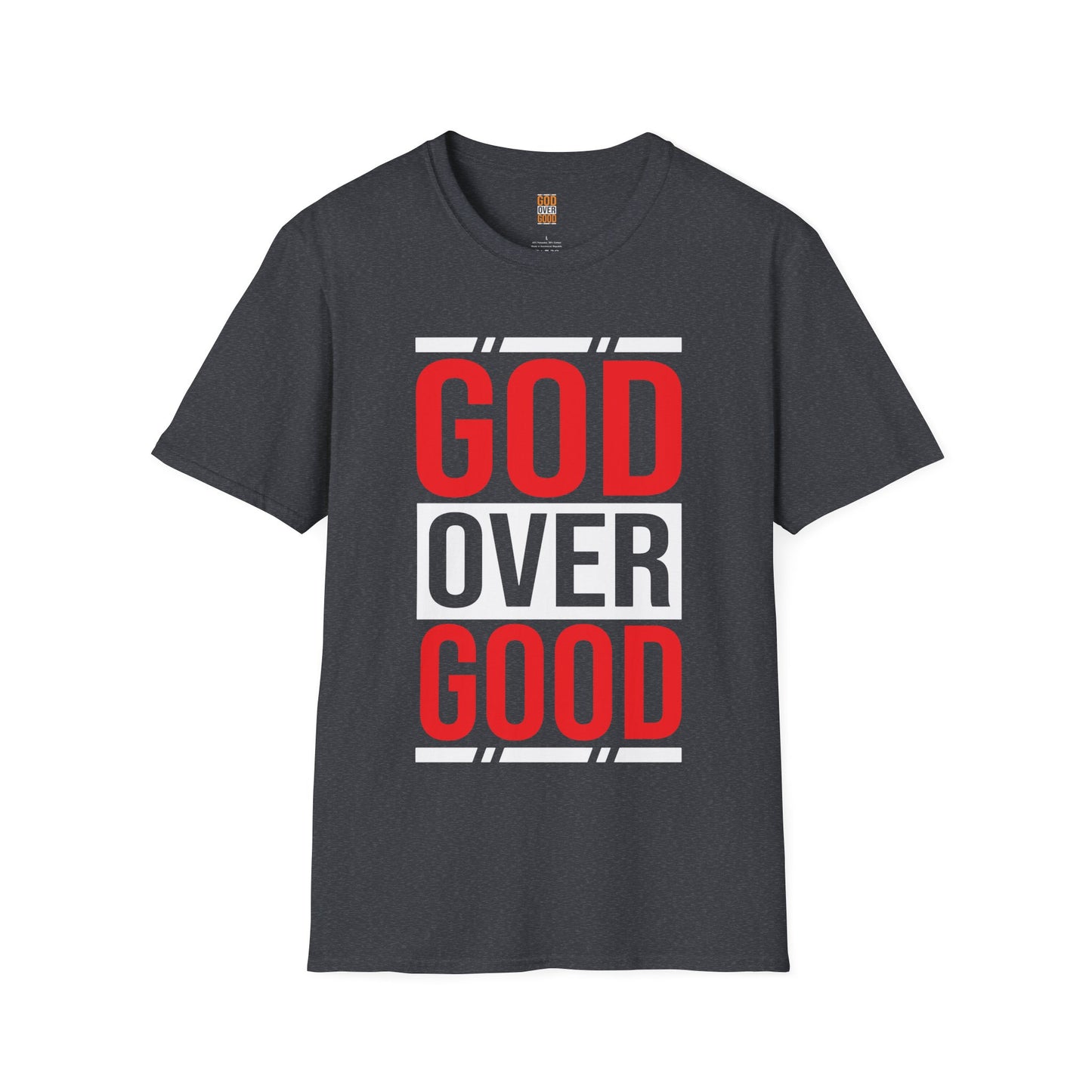 Unisex GOD OVER GOOD RED/BLACK (SOFTSTYLE) T-Shirt