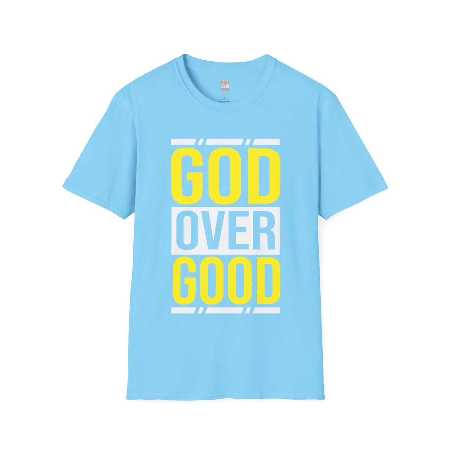 Unisex GOD OVER GOOD Yellow/White (SOFTSTYLE) T-Shirt