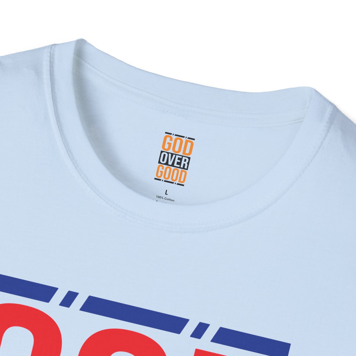 Unisex GOD OVER GOOD Red/Blue (SOFTSTYLE) T-Shirt