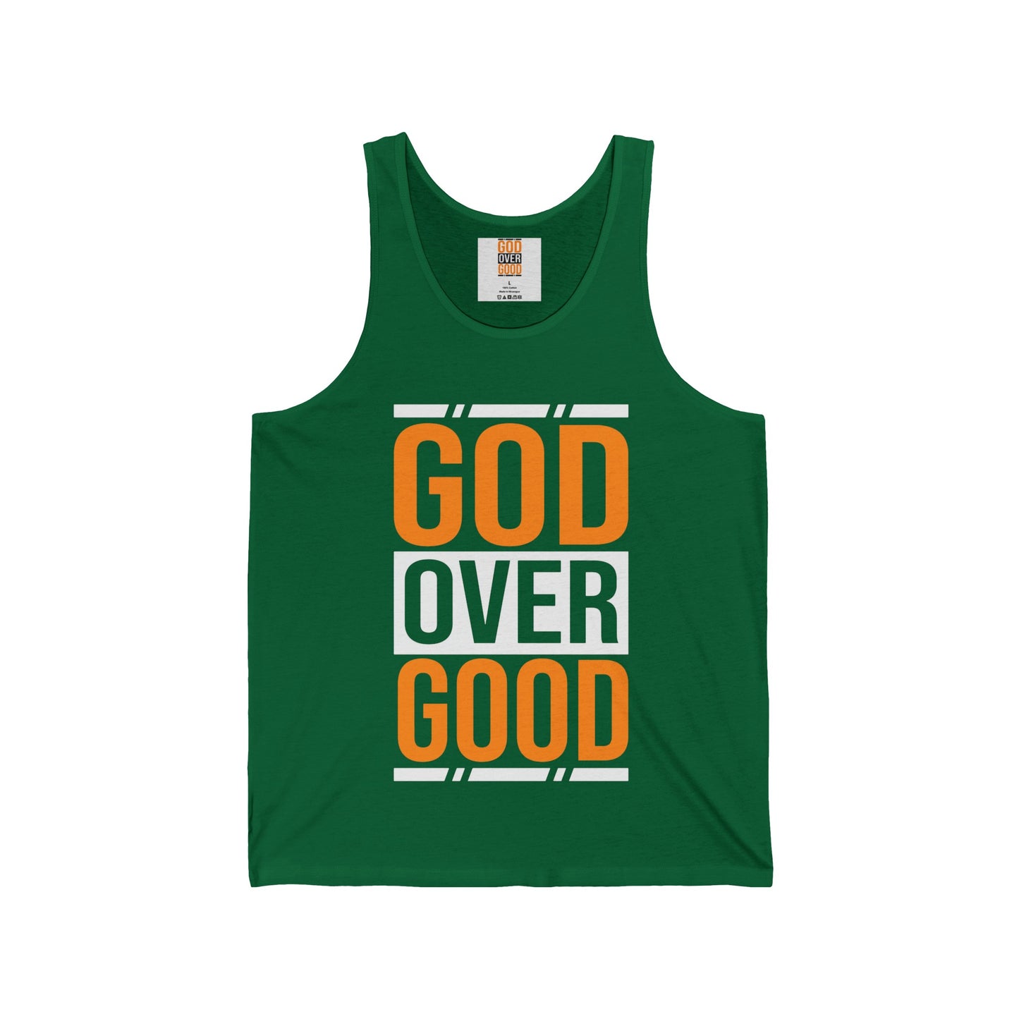 Unisex GOD OVER GOOD Orange Jersey Tank