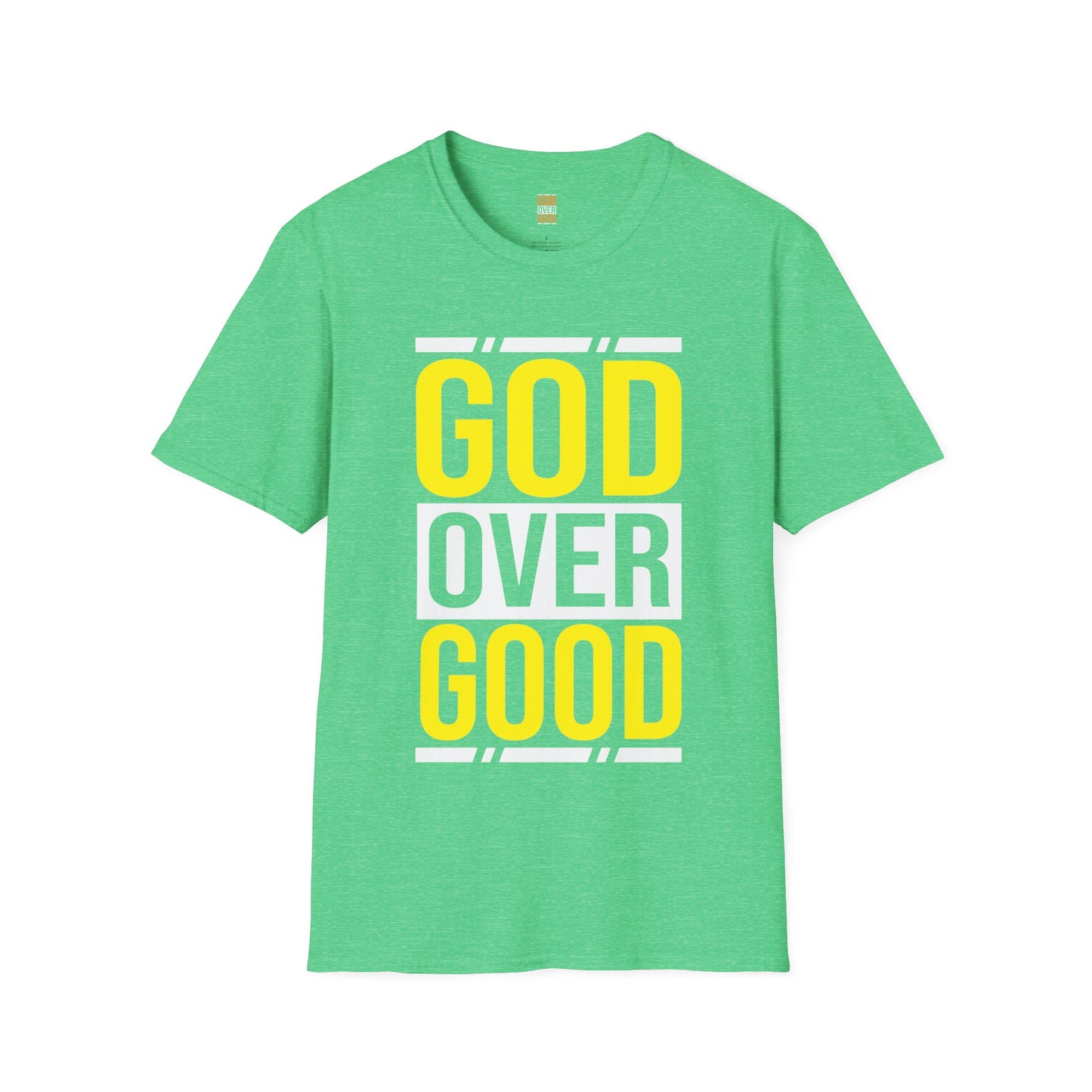 Unisex GOD OVER GOOD Yellow/White (SOFTSTYLE) T-Shirt