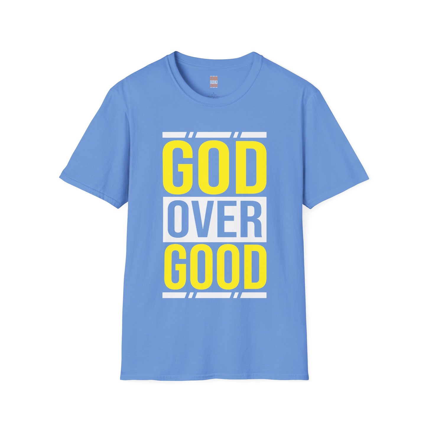 Unisex GOD OVER GOOD Yellow/White (SOFTSTYLE) T-Shirt