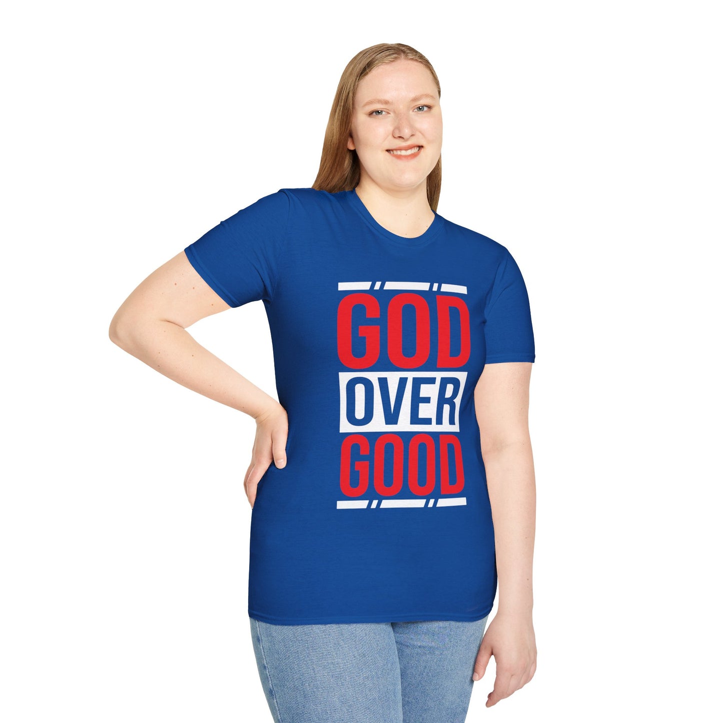 Unisex GOD OVER GOOD RED/BLACK (SOFTSTYLE) T-Shirt