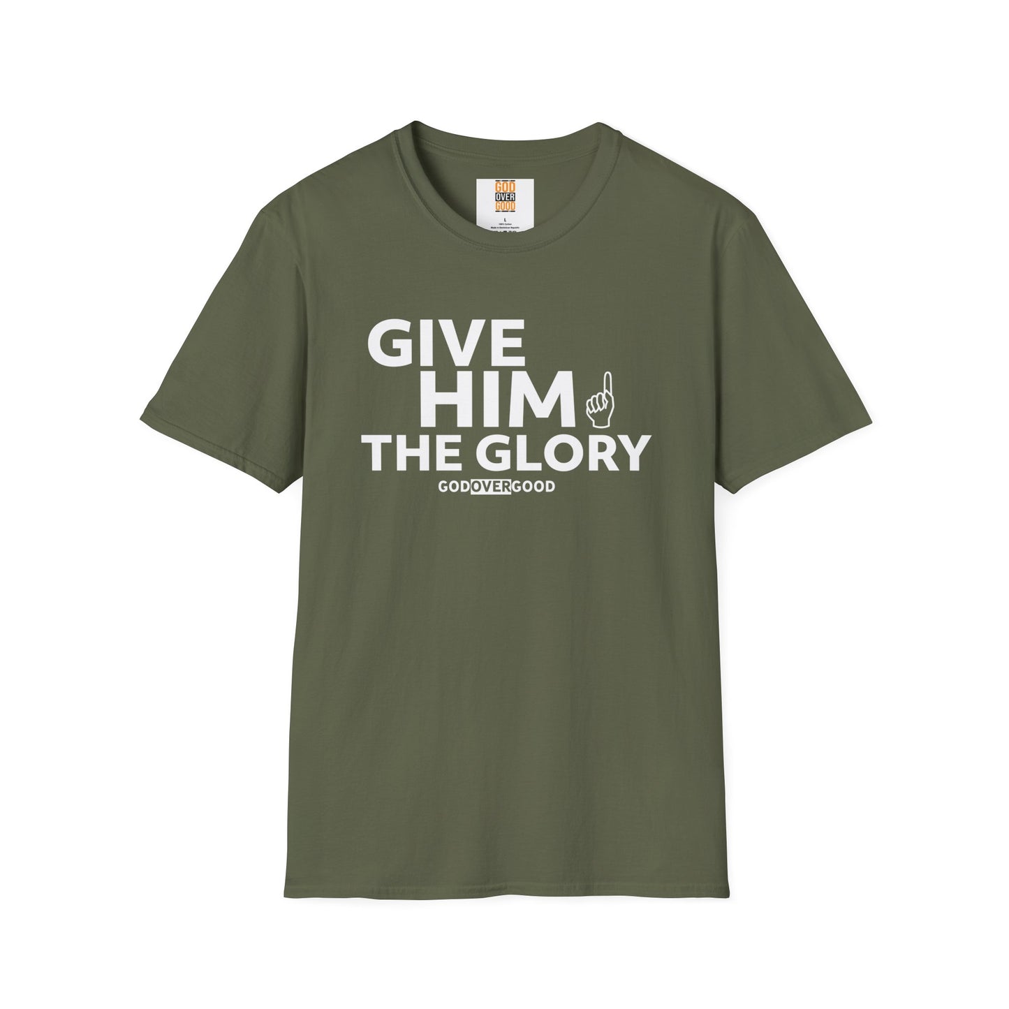 Unisex God Over Good ( GIVE HIM THE GLORY) Softstyle T-Shirt