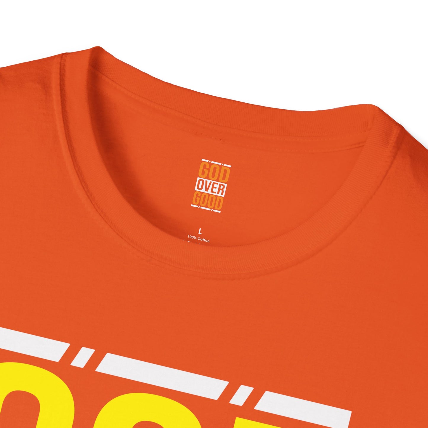 Unisex GOD OVER GOOD Yellow/White (SOFTSTYLE) T-Shirt