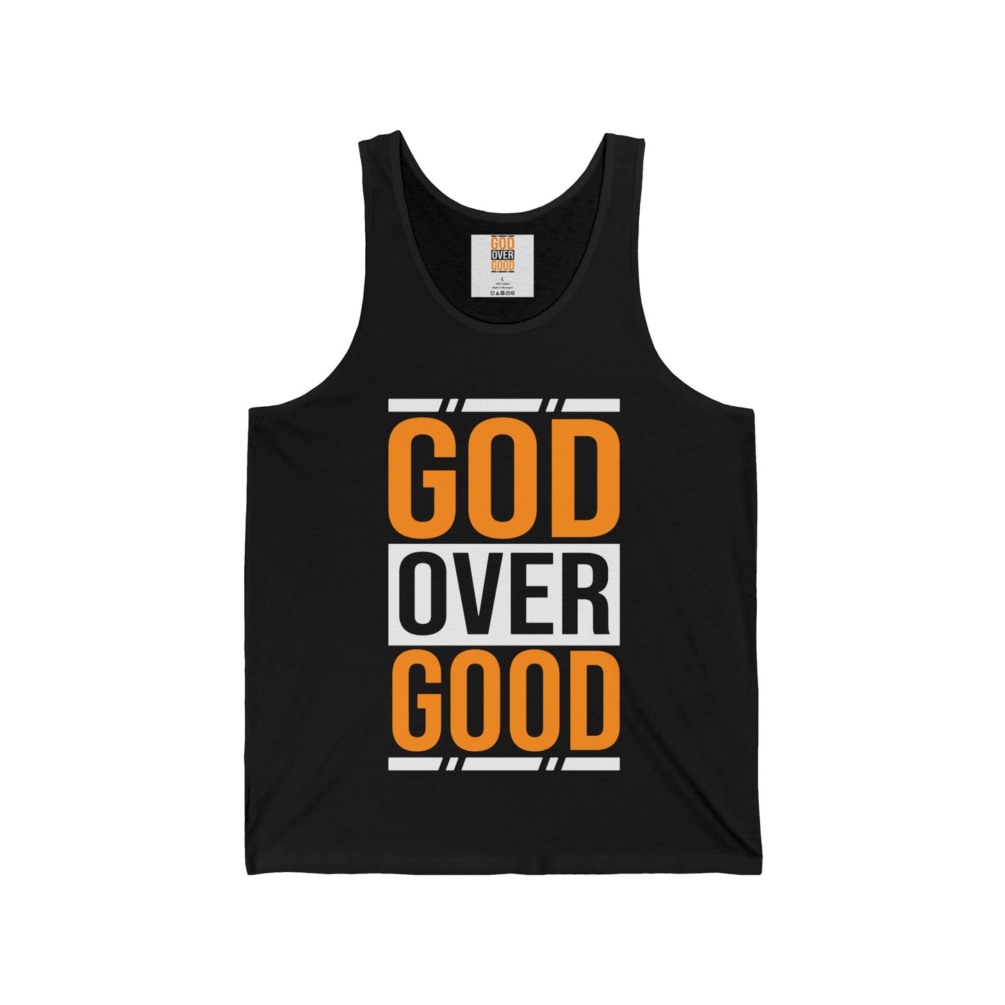Unisex GOD OVER GOOD Orange Jersey Tank