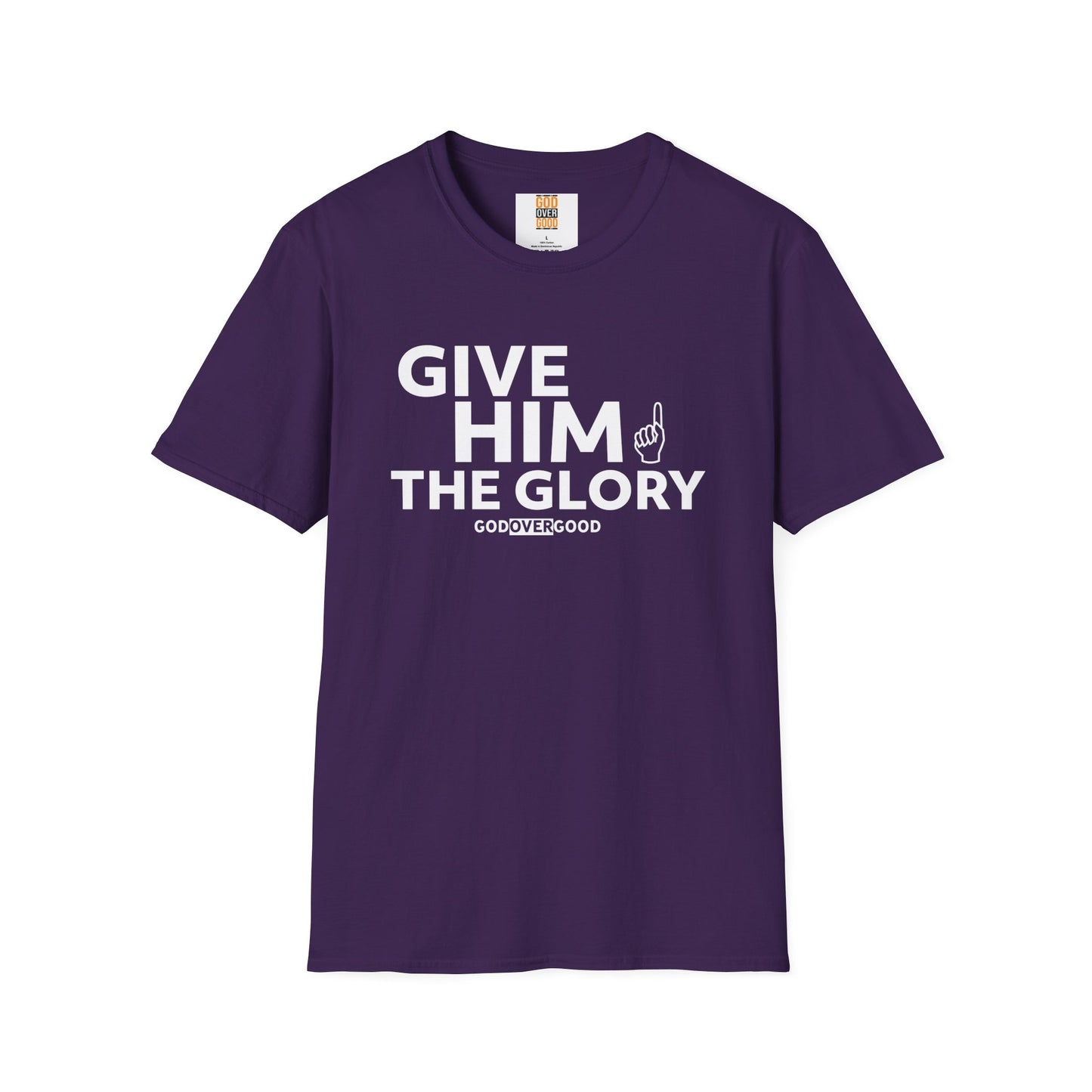 Unisex God Over Good ( GIVE HIM THE GLORY) Softstyle T-Shirt