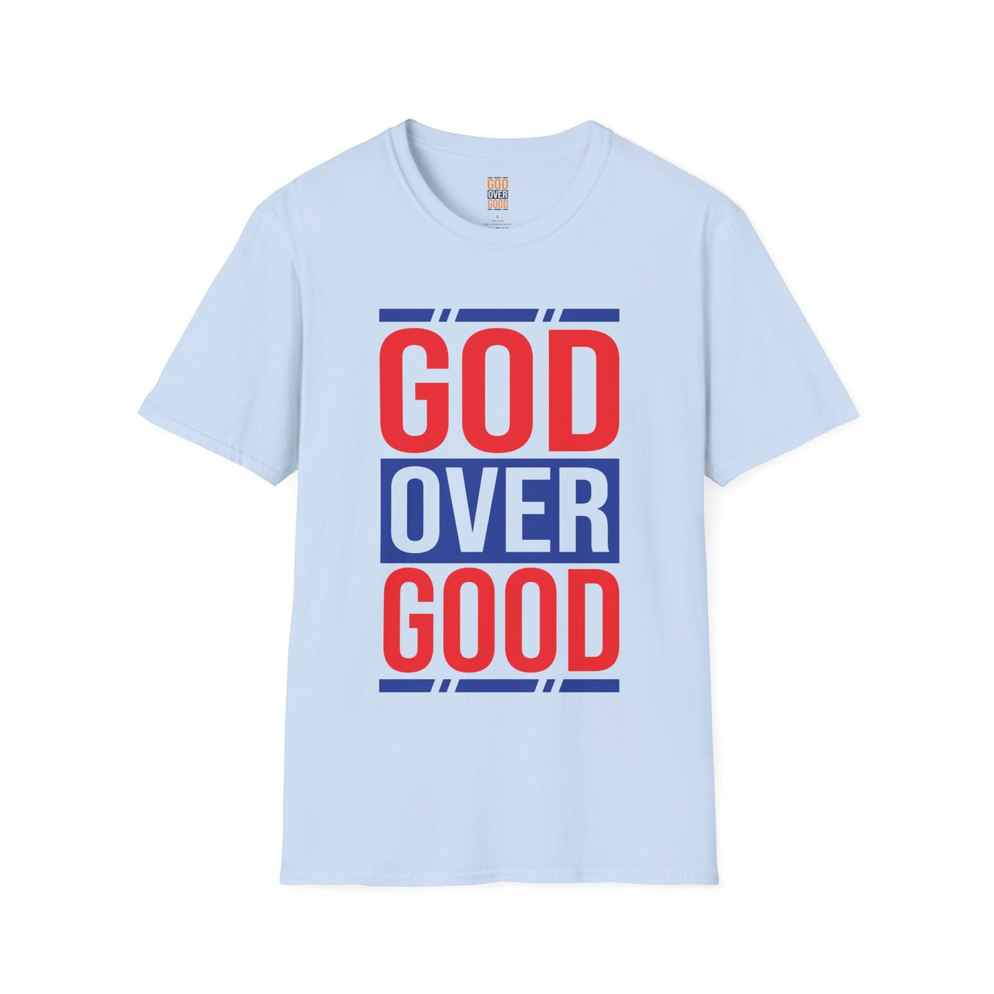 Unisex GOD OVER GOOD Red/Blue (SOFTSTYLE) T-Shirt