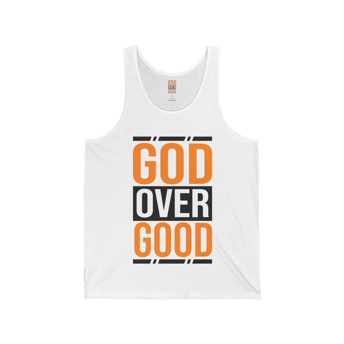 Unisex GOD OVER GOOD Orange Jersey Tank