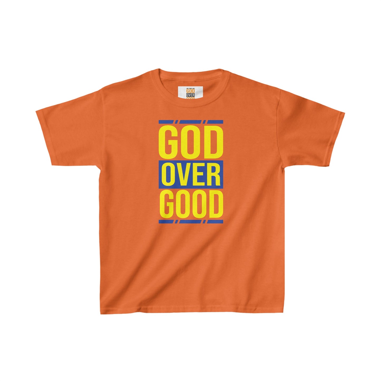 Kids God Over Good Blue/Yellow Tee