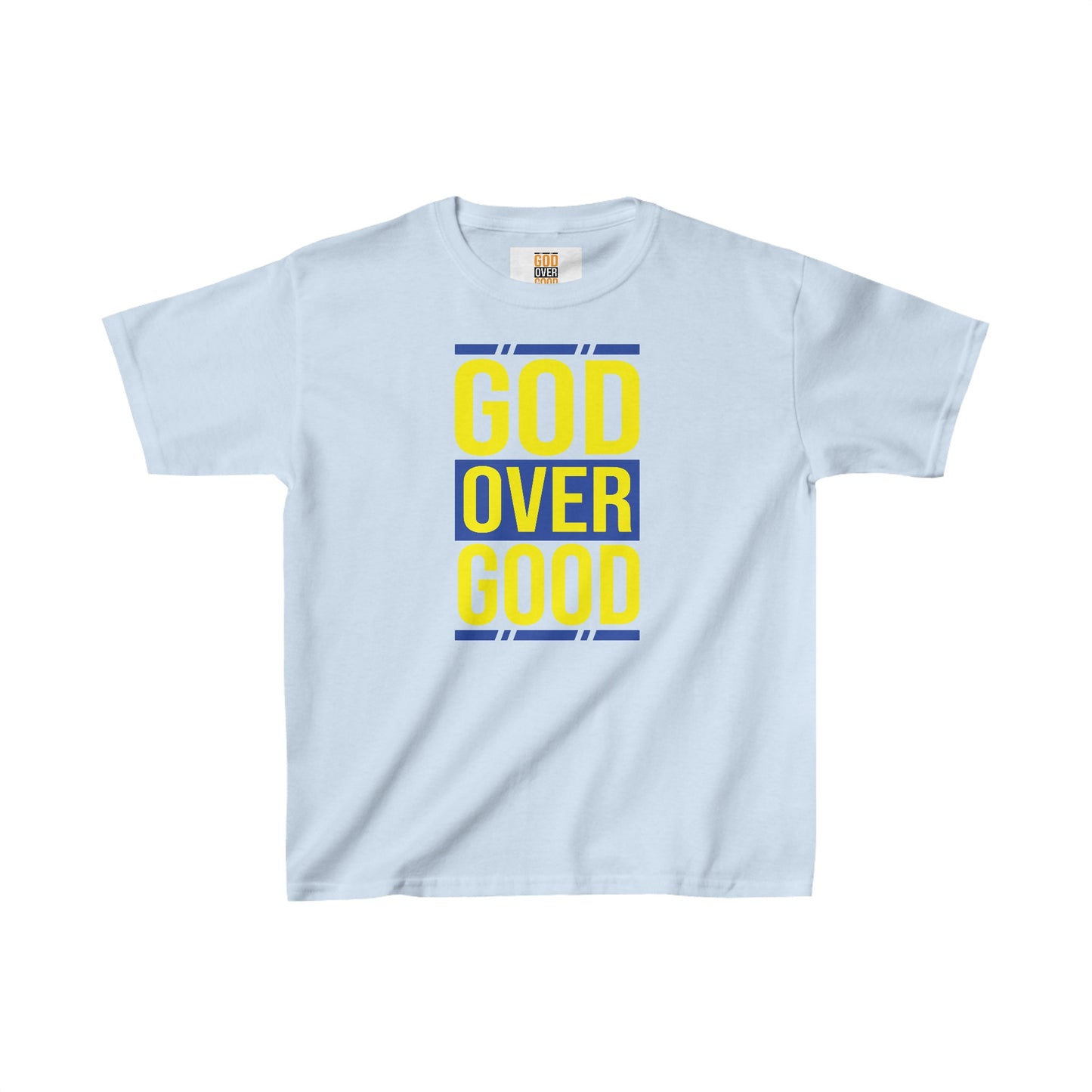 Kids God Over Good Blue/Yellow Tee
