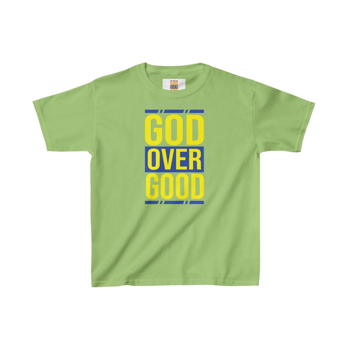 Kids God Over Good Blue/Yellow Tee