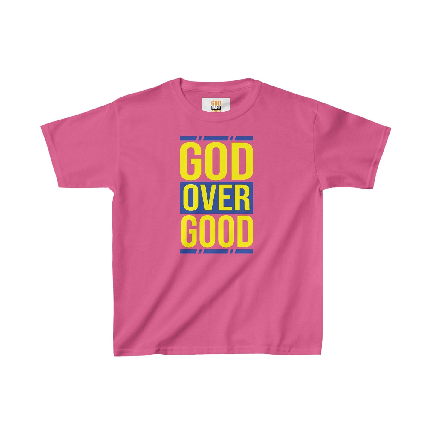 Kids God Over Good Blue/Yellow Tee