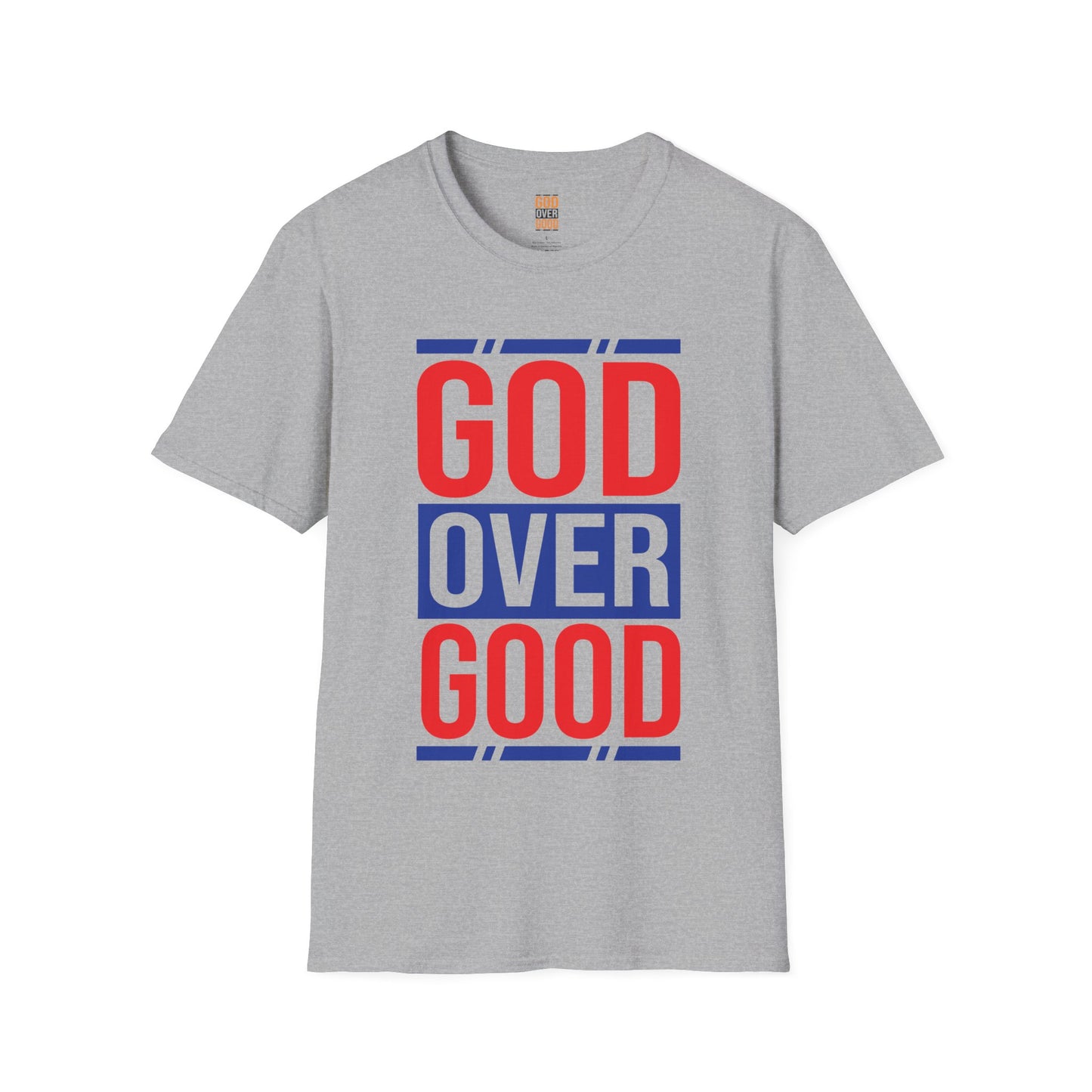 Unisex GOD OVER GOOD Red/Blue (SOFTSTYLE) T-Shirt
