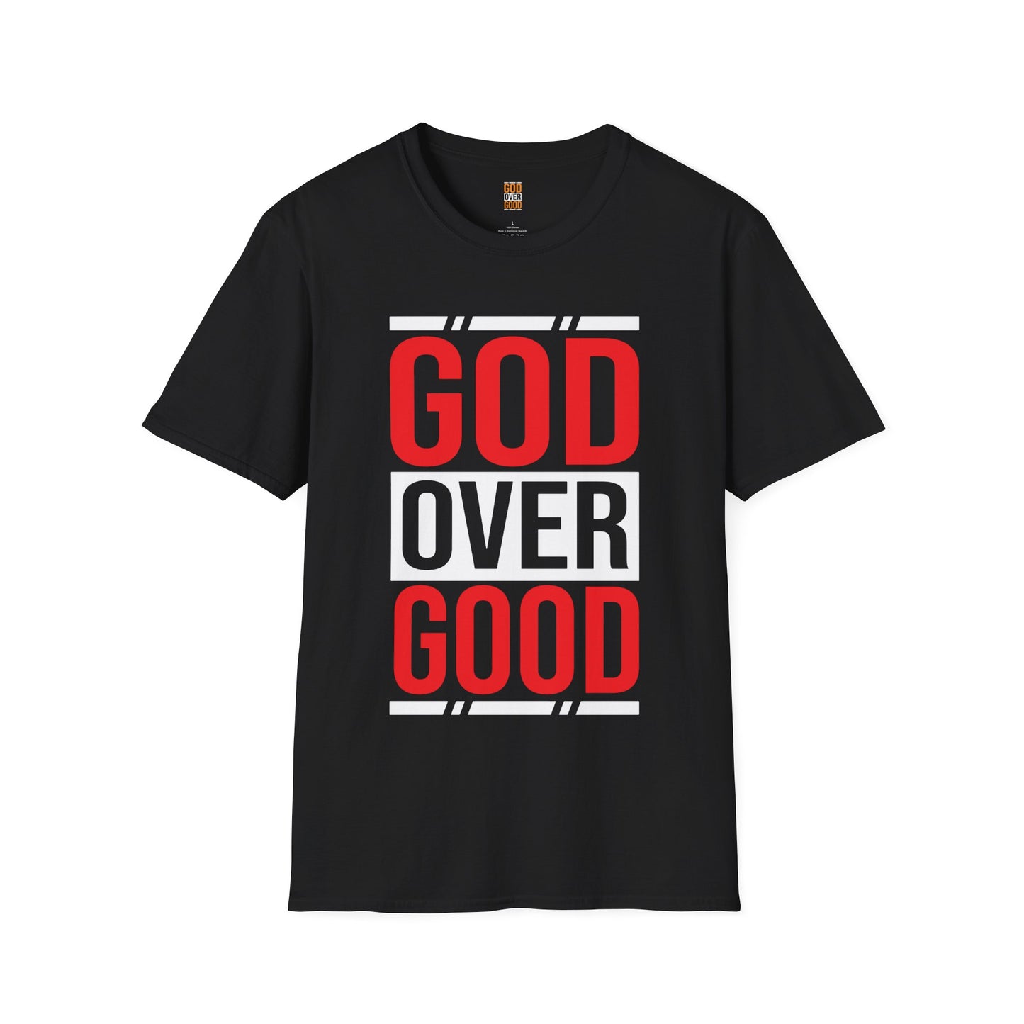 Unisex GOD OVER GOOD RED/BLACK (SOFTSTYLE) T-Shirt