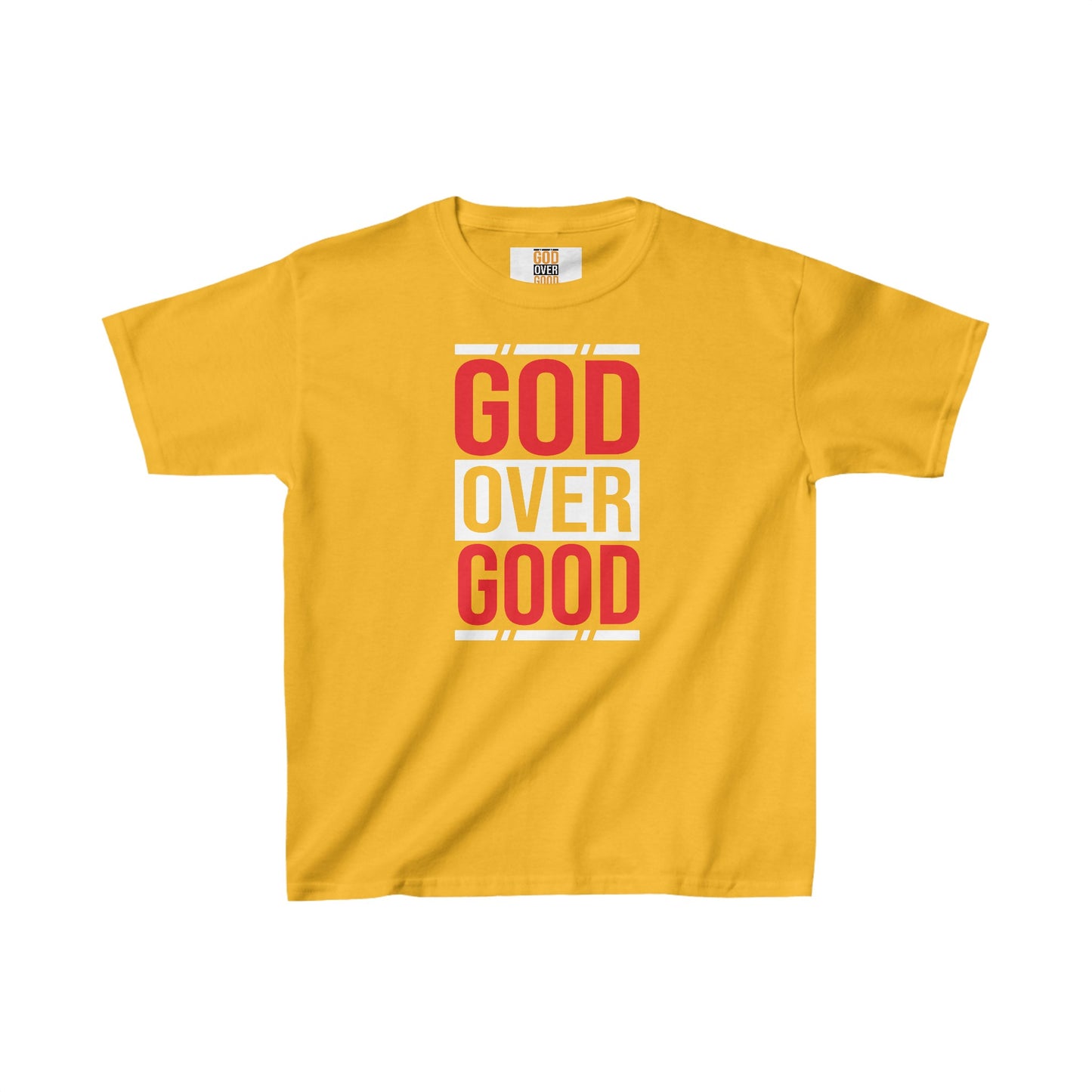 Kids God Over Good Red/White Tee