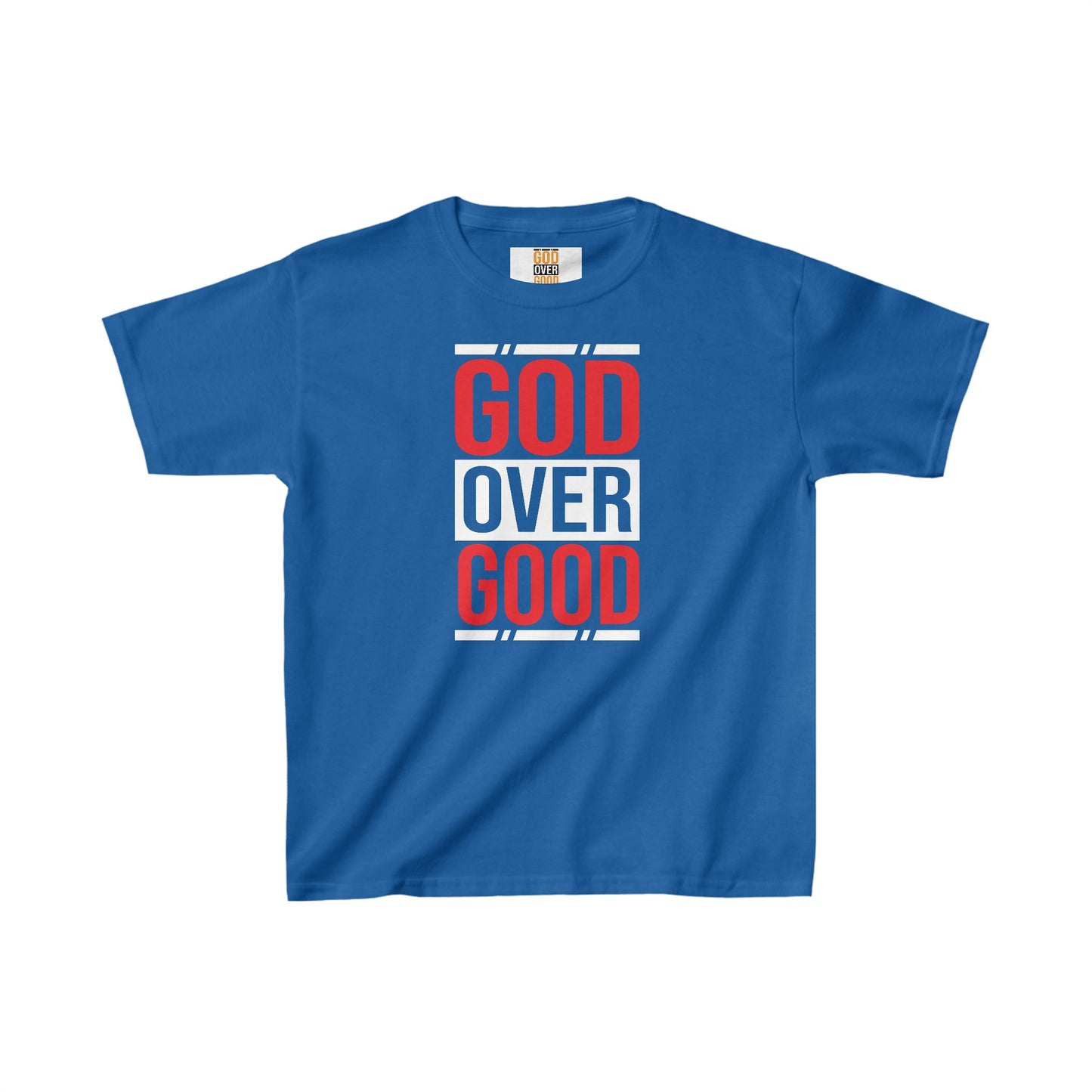 Kids God Over Good Red/White Tee