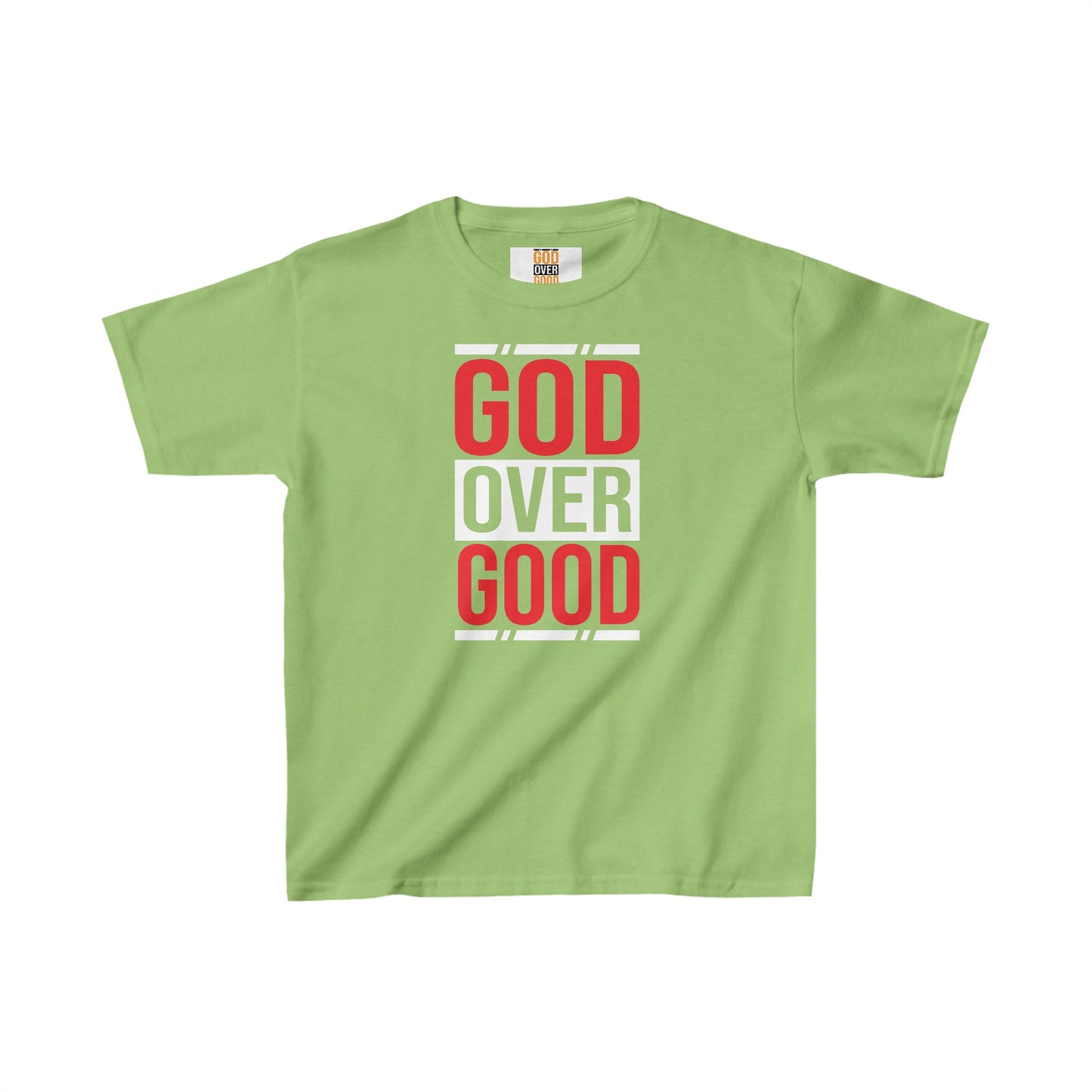 Kids God Over Good Red/White Tee