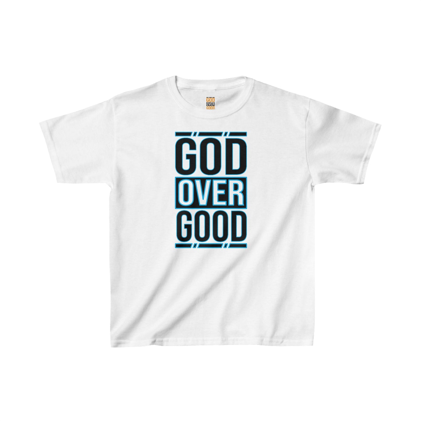 Kids God Over Good (BLUE STROKED) Tee