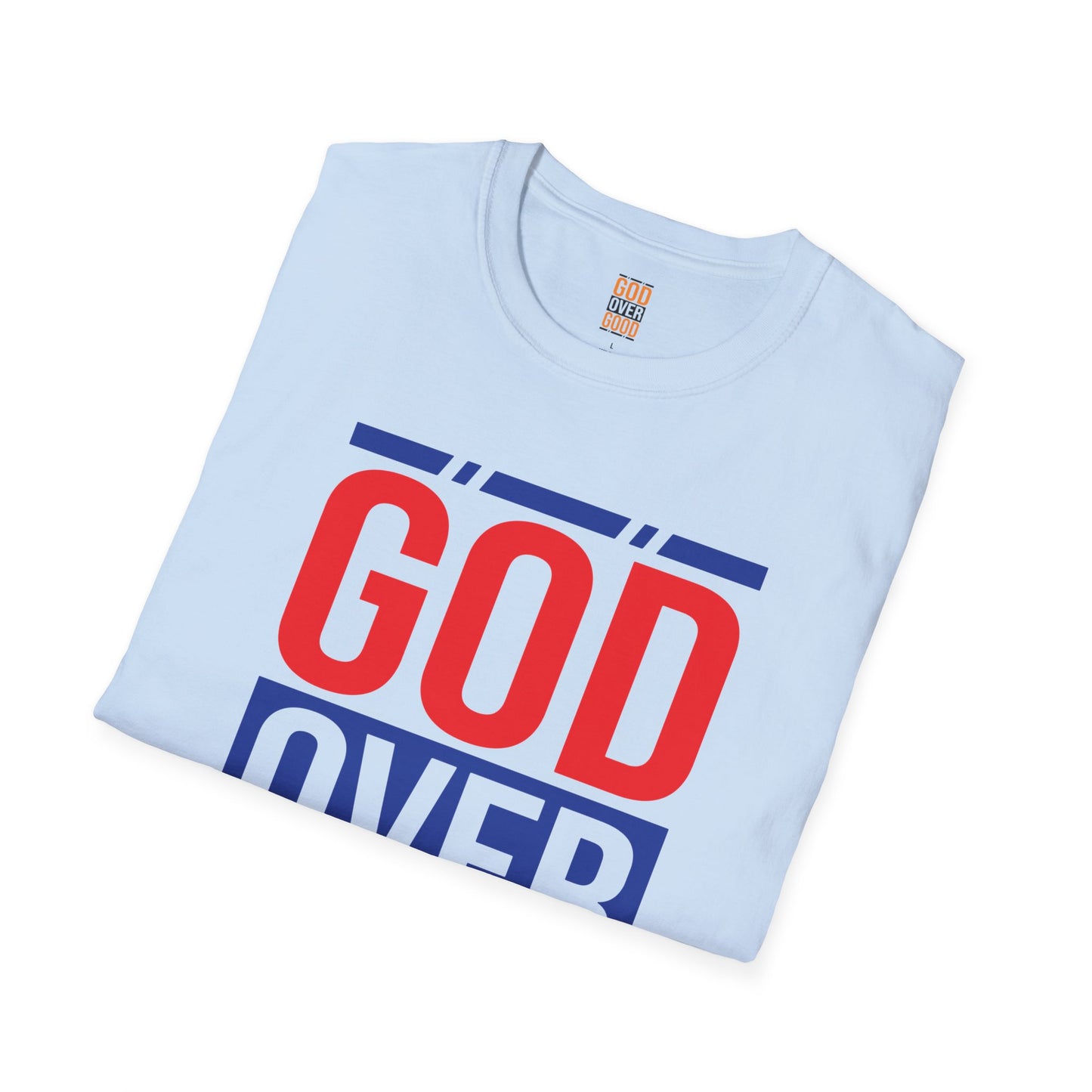 Unisex GOD OVER GOOD Red/Blue (SOFTSTYLE) T-Shirt