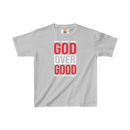 Kids God Over Good Red/White Tee
