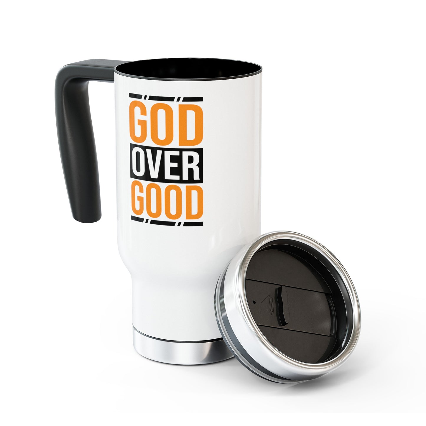 Stainless Steel GOD OVER GOOD Travel Mug 14oz