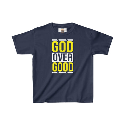 Kids God Over Good Yellow/White Tee