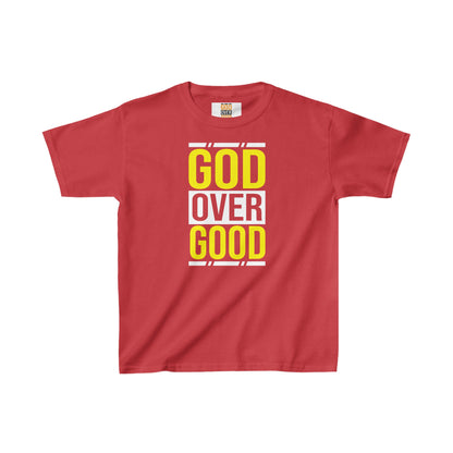 Kids God Over Good Yellow/White Tee