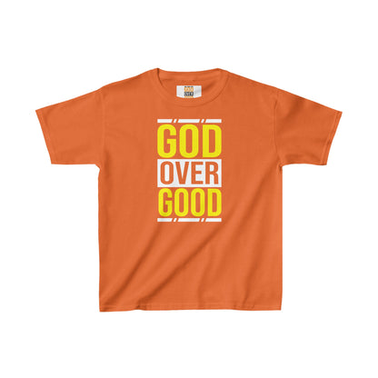 Kids God Over Good Yellow/White Tee