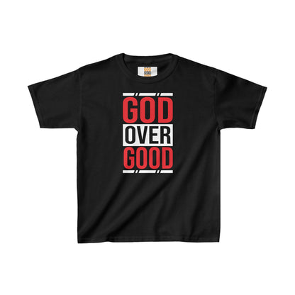 Kids God Over Good Red/White Tee