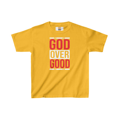 Kids God Over Good Red/White Tee