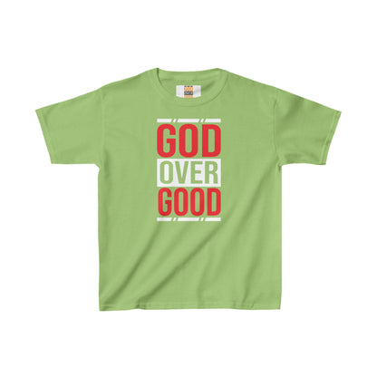 Kids God Over Good Red/White Tee